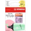STABILO BOSS MINI Pastellove - Pack de 3 surligneurs pastel : menthe, pêche, lilas