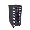 3219090959977-Module de rangement à roulettes 12 tiroirs - anthracite/prune--0