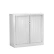 Armoire basse monobloc à rideaux ETIC - 100 x 120 cm - blanc