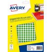 Avery - Etui A5 - 2940 Pastilles adhésives - vert - diamètre 8 mm