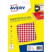 Avery - Etui A5 - 2940 Pastilles adhésives - rouge - diamètre 8 mm