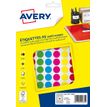 Avery - Etui A5 - 672 Pastilles adhésives - couleurs assorties - diamètre 15 mm