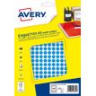 Avery - Etui A5 - 2940 Pastilles adhésives - bleu - diamètre 8 mm
