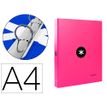Antartik - Classeur à anneaux - Dos 40 mm - A4 - pour 225 feuilles - rose fluorescent