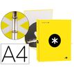 Antartik - Classeur à anneaux - Dos 40 mm - A4 - pour 225 feuilles - jaune fluorescent
