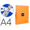 Antartik - Classeur à anneaux - Dos 40 mm - A4 - pour 225 feuilles - orange fluorescent