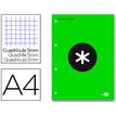8423473794160-Antartik - Bloc vert de feuilles simples A4 - 100 pages - petits carreaux - perforées--0