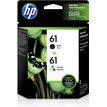 HP 61 - pack de 2 - noir , 3 couleurs - cartouche d'encre originale (CZ073FN)