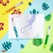 0400794382663-BIC 4 Couleurs - Stylo à bille 4 couleurs - 1 mm - corps texturé velours motif feuilles--4
