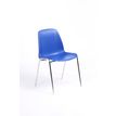 Chaise CHARLOTTE - pieds chromés avec accroches - bleu