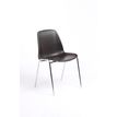 Chaise CHARLOTTE - pieds chromés avec accroches - marron