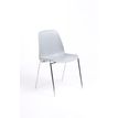 Chaise CHARLOTTE - pieds chromés avec accroches - gris clair