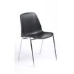 Chaise CHARLOTTE - pieds chromés avec accroches - noir