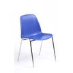 Chaise CHARLOTTE - pieds chromés sans accroche - coque M1 (non feu) - bleu