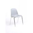 Chaise CHARLOTTE - pieds chromés sans accroche - coque M1 (non feu) - gris clair
