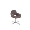 Chaise AITA - dossier bas - siège pivotant - pietement aluminium - tissu gris