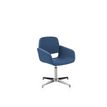 Chaise AITA - dossier bas - siège pivotant - pietement aluminium - tissu bleu