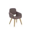 Chaise AITA - dossier bas - piètement bois - tissu gris