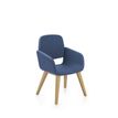 Chaise AITA - dossier bas - piètement bois - tissu bleu