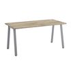 3483600933447-Bureau MAMBO - 160 cm - Pieds métal - Chêne/chocolat--0