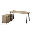 Bureau manager MAMBO avec retour gauche - 160 cm - Chêne Sonoma/noir