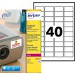 Avery - 800 Étiquettes ultra résistantes blanches - 25,4 x 45,7 mm - Impression laser - réf L6140-20