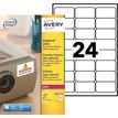 Avery - 480 Étiquettes ultra résistantes blanches - 33,9 x 63,5 mm - Impression laser - réf L6141-20
