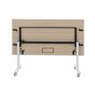 3483600874726-Table de réunion mobile et rabattable YES ! - 180 cm - Pieds blancs - Chêne--1