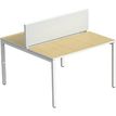 Ecran de séparation cadre aluminium H33 x L140 cm - cadre aluminium blanc - toile blanc