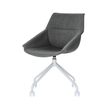 3660141233001-Lot de 2 chaises LUGE - pieds blancs sur roulettes - anthracite--1