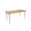Bureau EVIDENCE - 180 cm - Pieds blancs - Plateau imitation hêtre