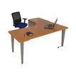 2012349456187-Bureau compact 90° à gauche EVIDENCE - Pieds aluminium - Plateau imitation merisier--0