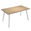 Bureau LEONARDO - 160 cm - Pieds métal blancs - Chêne