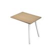 Retour direct pour bureau - L80 x H74 x P60 - Pieds métal blancs - plateau imitation chêne