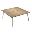 Bureau Bench LEONARDO - L160 x H74 x P168 - Pieds métal blancs - Chêne