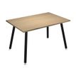 Table haute - 120 x 80 x 105 cm - Pieds métal noirs - Chêne