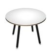 Table ronde - H74 cm - 80 cm - 3 pieds métal anthracite - plateau blanc
