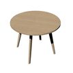 Table ronde - H74,4 cm - 100 cm - 4 pieds bois - plateau imitation chêne