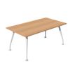 2012349514863-Table de réunion PLAZA - L160 x H72 x P90 - Pieds métal - Plateau hêtre--0