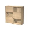 2012349515143-Bibliothèque mi-haute TETRIS  - L120 x H116,2 x P35 - Corps et portes chêne--0