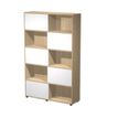 2012349515181-Bibliothèque haute TETRIS  - L120 x H190,6 x P35 - Corps chêne - Portes blanches--0
