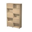 Bibliothèque haute TETRIS  - L120 x H190,6 x P35 - Corps et portes chêne