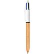 3086123595156-BIC 4 Couleurs - Stylo à bille 4 couleurs - 1 mm - corps texturé doré givré--0