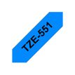 4977766686532-Brother TZe551 - Ruban d'étiquettes auto-adhésives - 1 rouleau (24 mm x 8 m) - fond bleu -Angle gauche-0