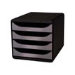 Exacompta BigBox - Module de classement 4 tiroirs - noir/argent