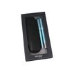 4014421346469-Online Eleganza - Parure stylo à bille/stylo plume - turquoise satin-Angle gauche-2