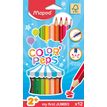 Maped Color'Peps Jumbo - 12 Crayons de couleur triangulaires