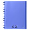 Exacompta - 4 Porte vues à pochettes amovibles - 60 vues - A4 - bleu transparent