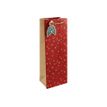 Clairefontaine - Sac cadeau kraft spécial bouteille - holly rouge - 12,7 cm x 9 cm x 35,5 cm