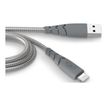3571211490128-Force Power - Câble Ultra-renforcé - USB-A -  Lightning  - 1.2 m - 2.4A - Gris - Garanti -Angle gauche-0
